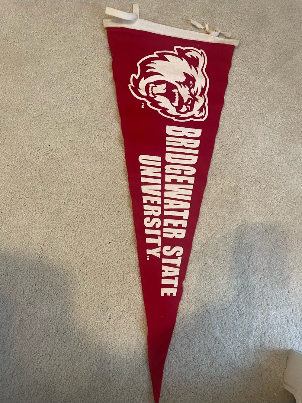 Bridgewater State University Red Pennant with Mascot